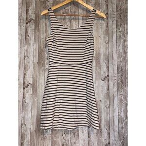 American Eagle Outfitters Striped Sleeveless Fit Flare Skater Dress Back Cutout